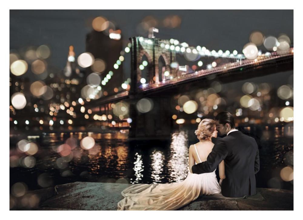 Kissing in a NY Night-Paper Art-32"x23.3"