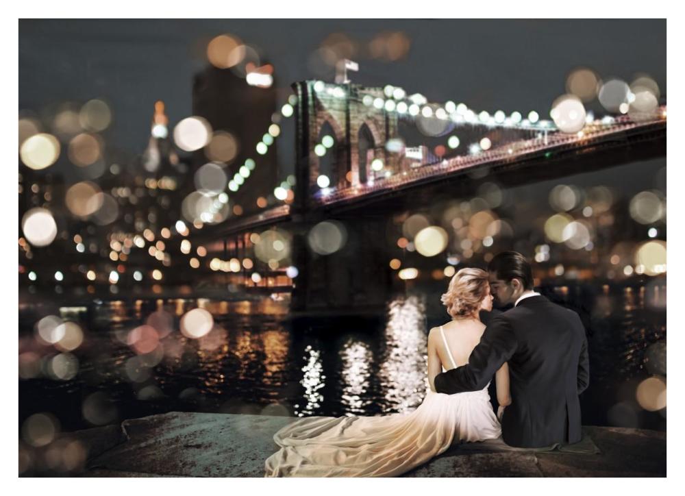 Kissing in a NY Night-Paper Art-38"x27.56"