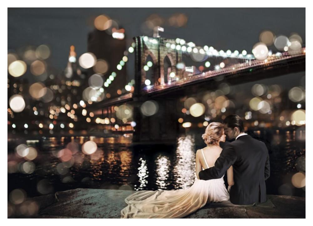 Kissing in a NY Night-Paper Art-42"x30.4"