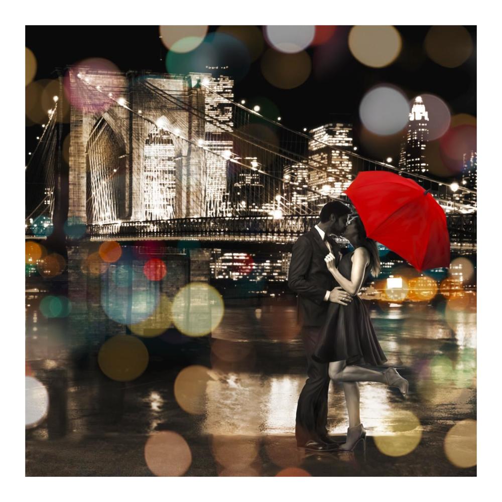 A Kiss in the Night (detail)-Paper Art-20"x20"