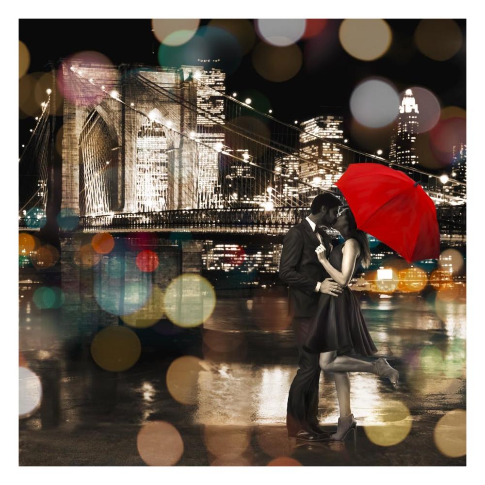 A Kiss in the Night (detail)-Paper Art-26"x26"