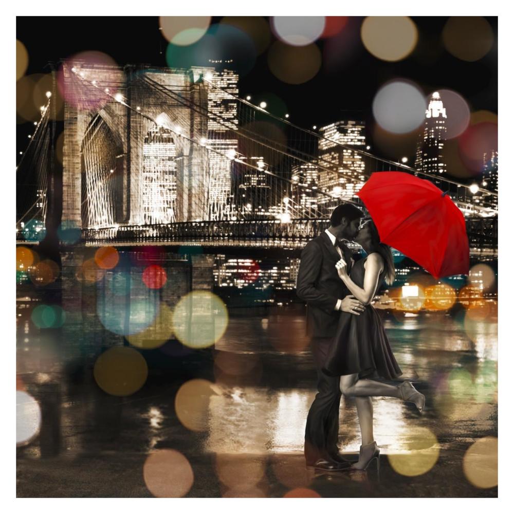 A Kiss in the Night (detail)-Paper Art-32"x32"
