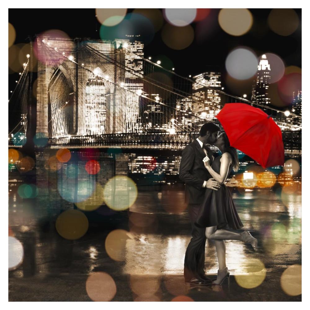 A Kiss in the Night (detail)-Paper Art-38"x38"