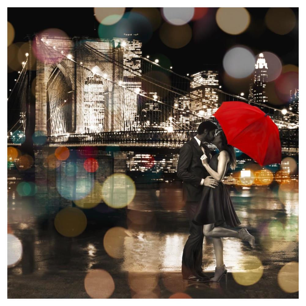 A Kiss in the Night (detail)-Paper Art-42"x42"