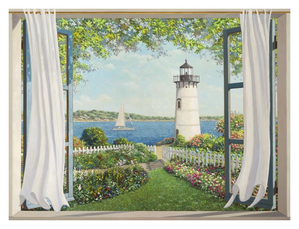 Finestra sul faro-Paper Art-18"x14"