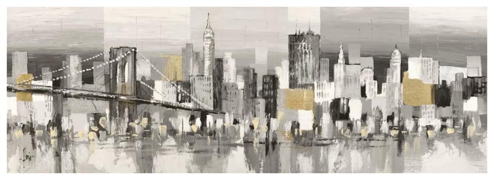 Manhattan & Brooklyn Bridge-Paper Art-74"x26"