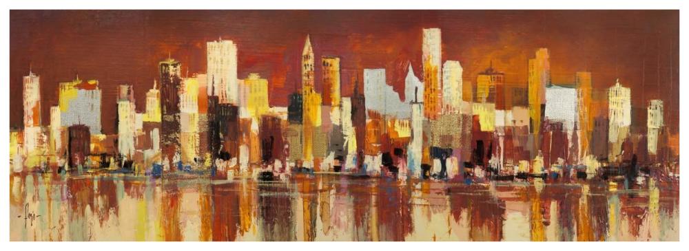 Manhattan al tramonto-Paper Art-74"x26"