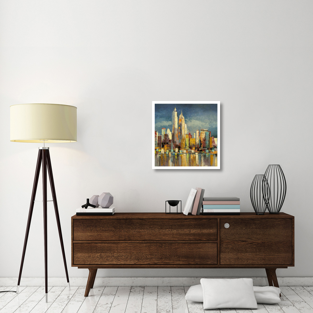Manhattan Aqua (detail)-Paper Art-26&quotx26"