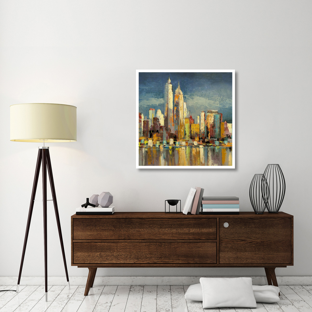 Manhattan Aqua (detail)-Paper Art-38&quotx38"