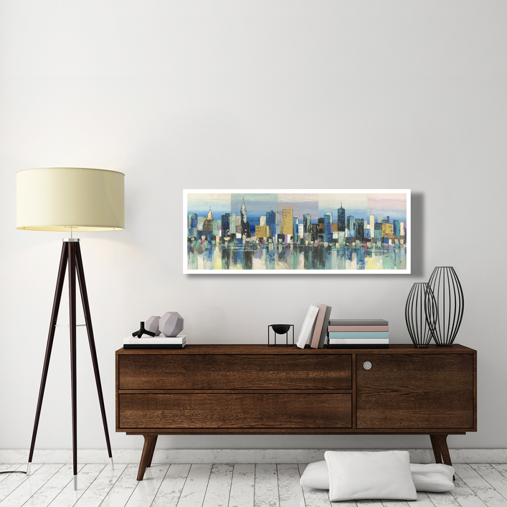 Manhattan Aqua-Paper Art-56&quotx20"
