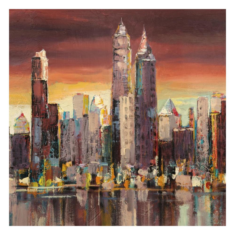 Sera su New York (detail)-Paper Art-26"x26"