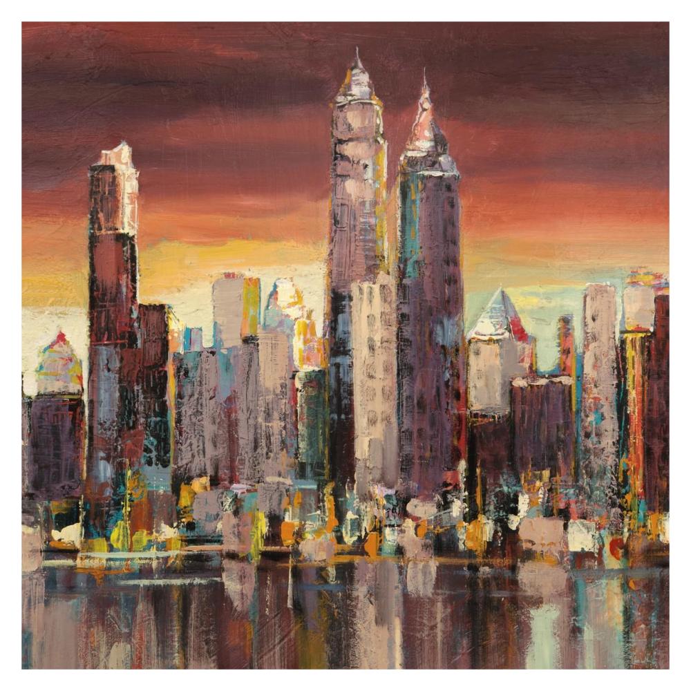 Sera su New York (detail)-Paper Art-32"x32"