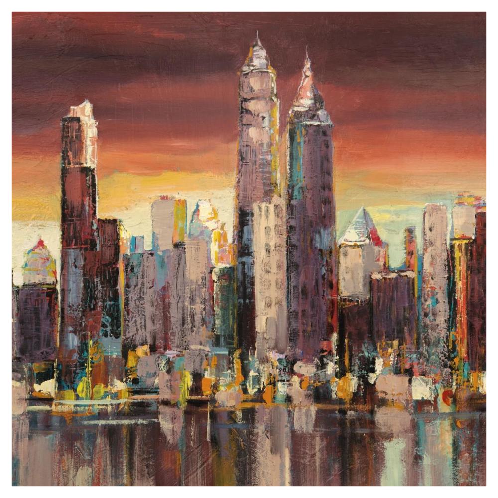 Sera su New York (detail)-Paper Art-42"x42"