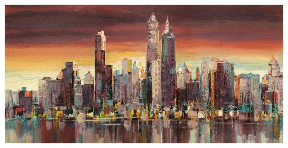 Sera su New York-Paper Art-62"x32"
