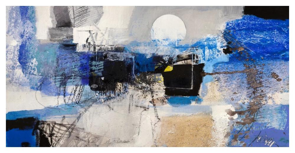Moonlight-Paper Art-50"x26"