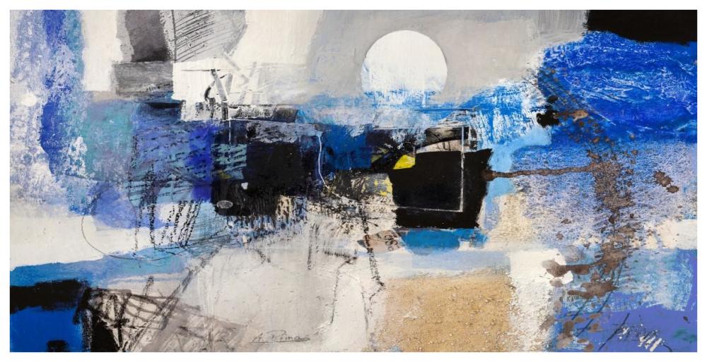 Moonlight-Paper Art-74"x38"