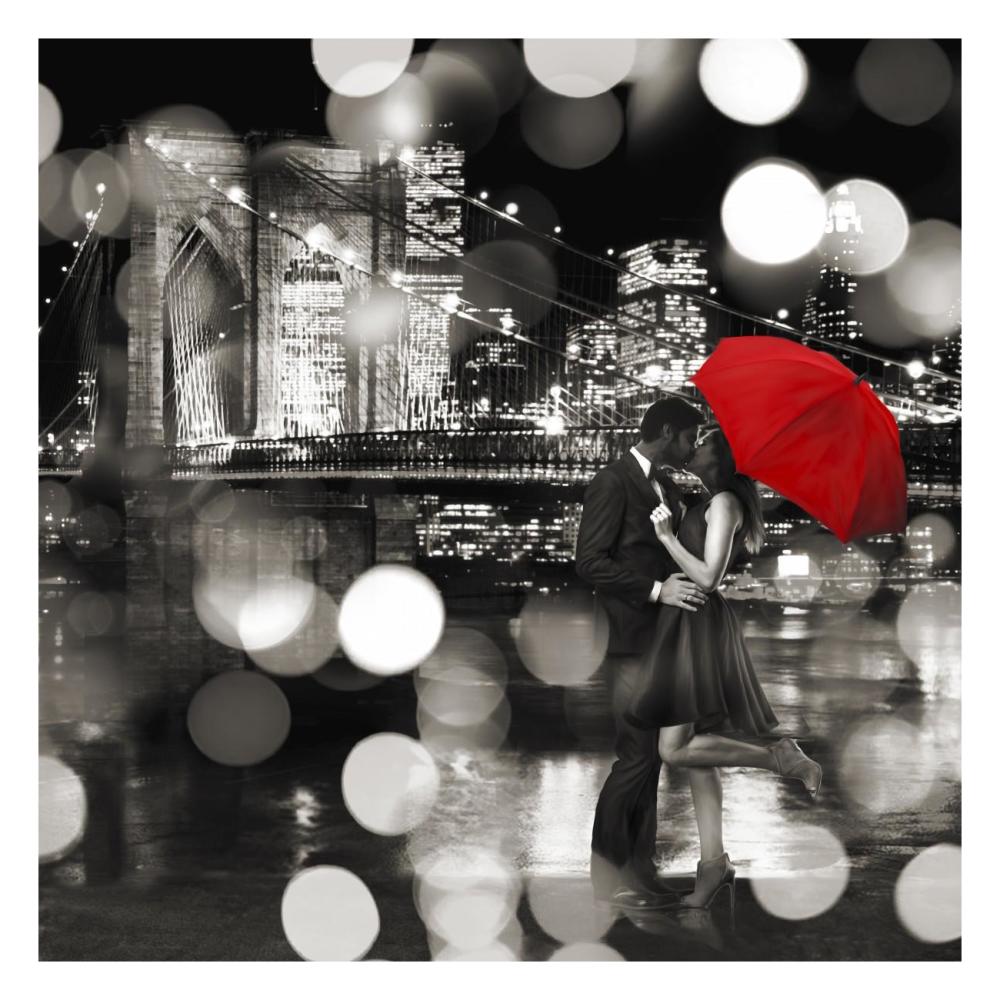 A Kiss in the Night (BW detail)-Paper Art-26"x26"
