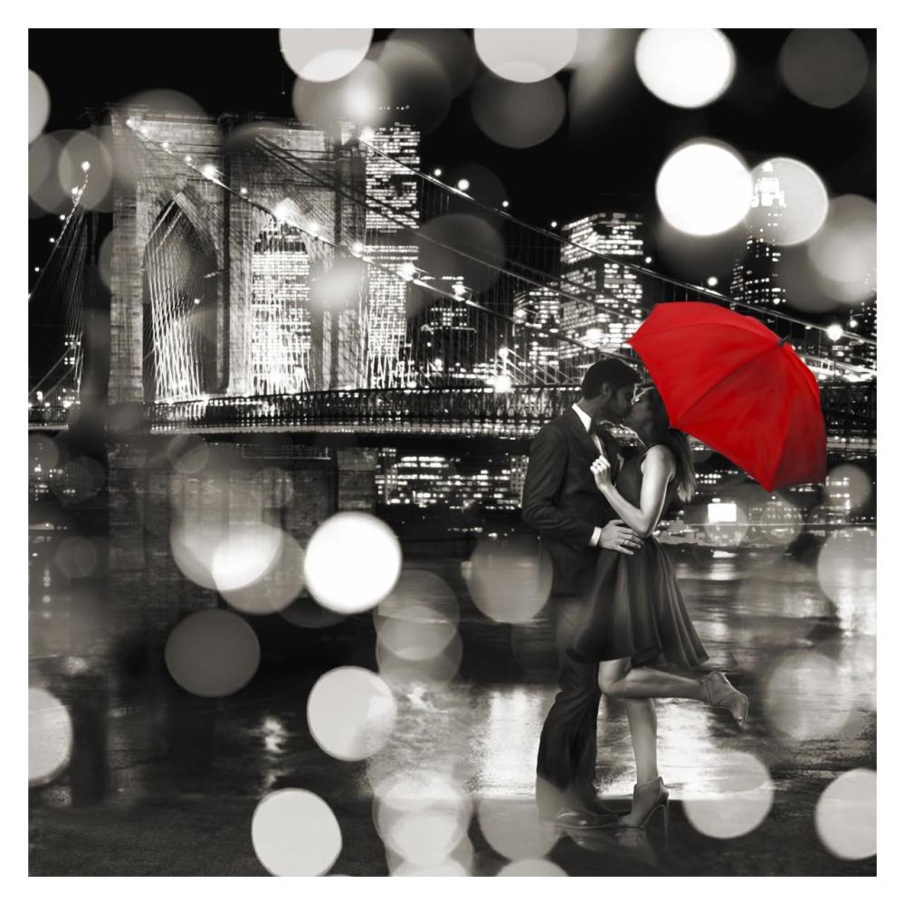 A Kiss in the Night (BW detail)-Paper Art-32"x32"