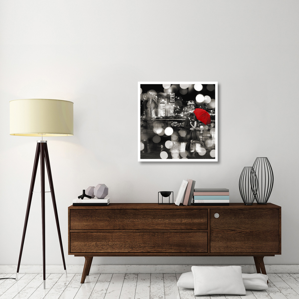 A Kiss in the Night (BW detail)-Paper Art-32&quotx32"