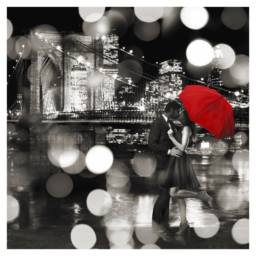 A Kiss in the Night (BW detail)-Paper Art-38"x38"