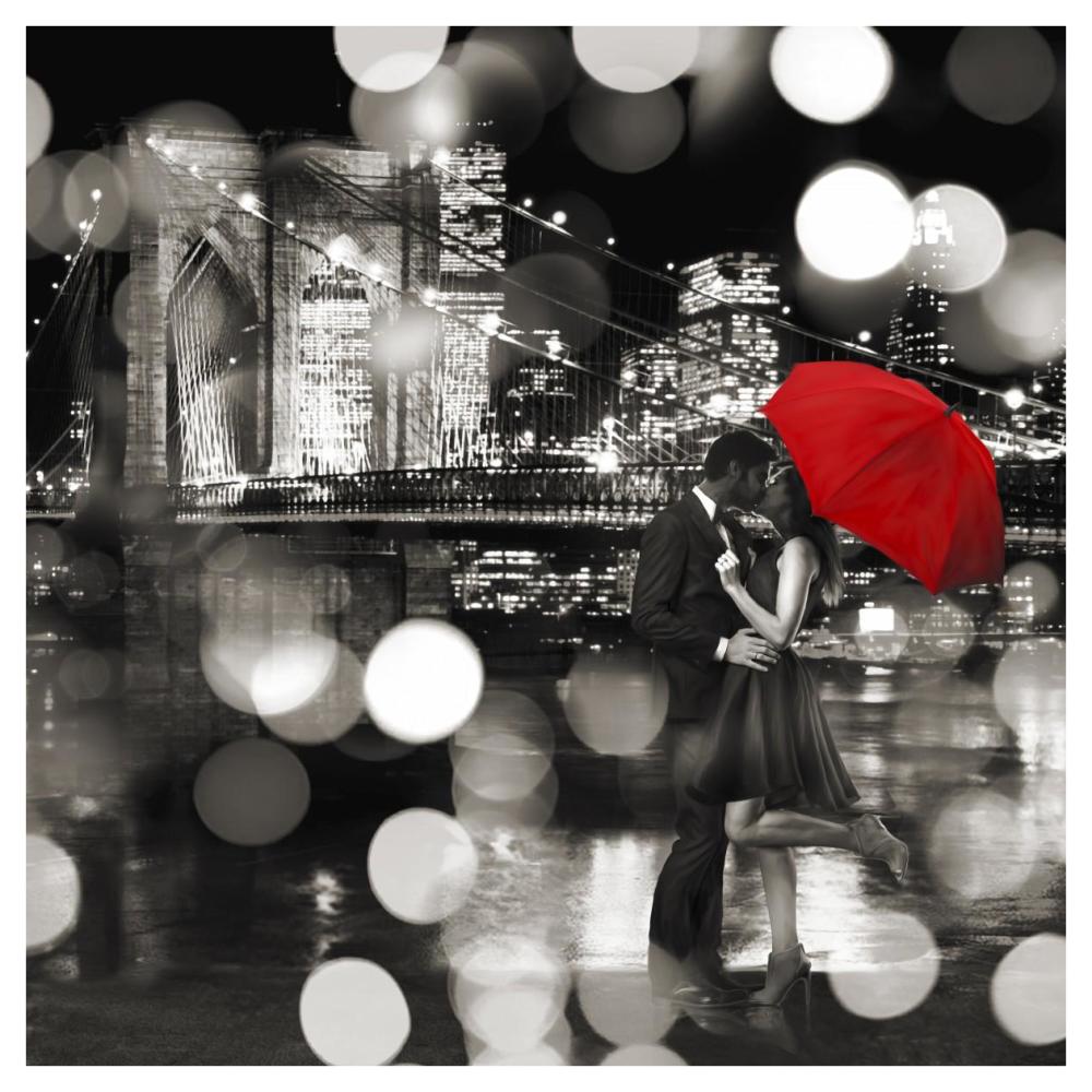 A Kiss in the Night (BW detail)-Paper Art-42"x42"