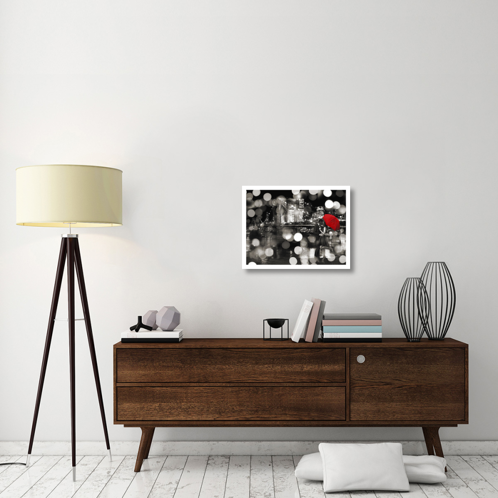 A Kiss in the Night (BW)-Paper Art-26&quotx20"