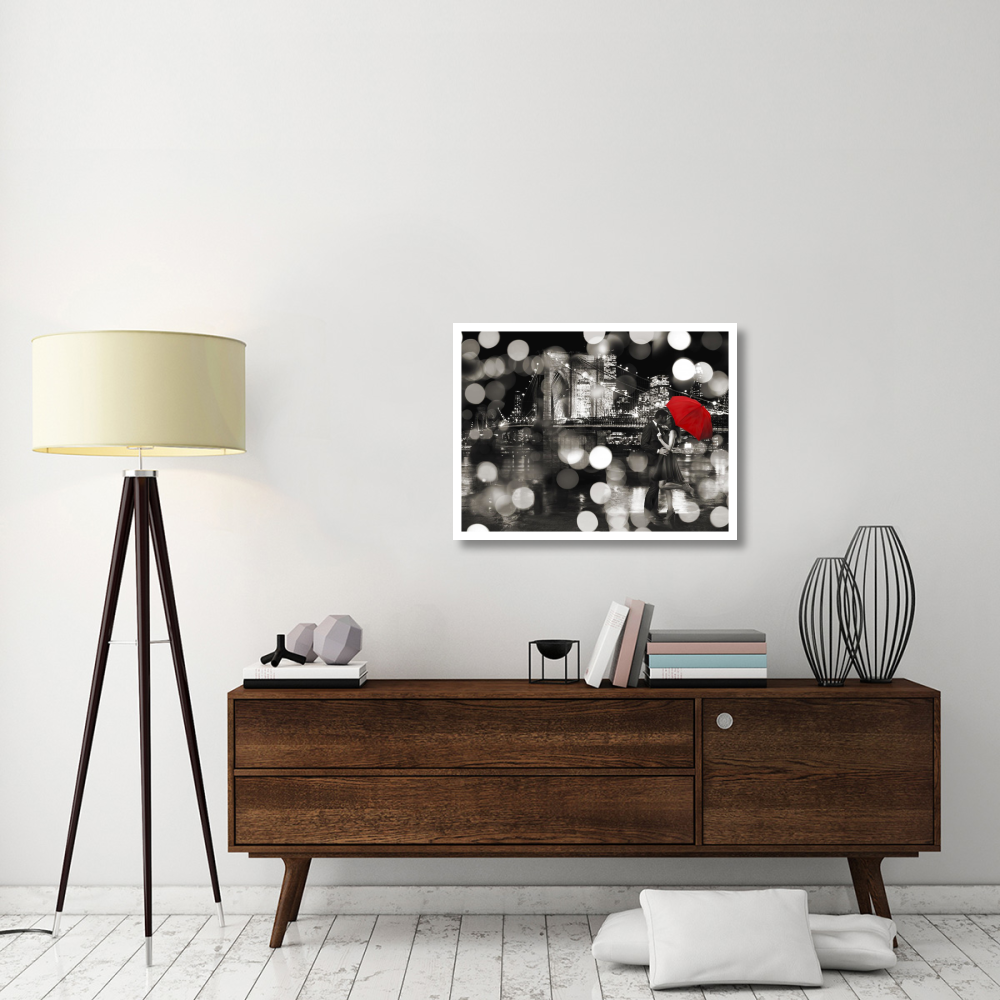 A Kiss in the Night (BW)-Paper Art-34&quotx26"