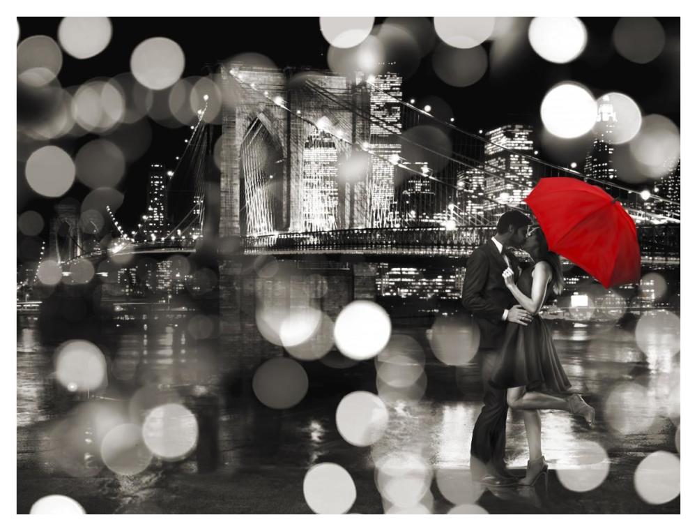 A Kiss in the Night (BW)-Paper Art-42"x32"