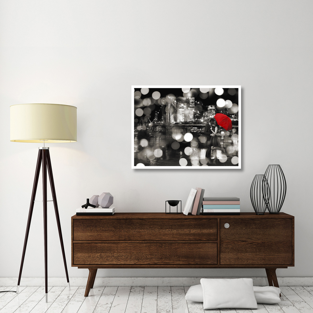 A Kiss in the Night (BW)-Paper Art-42&quotx32"