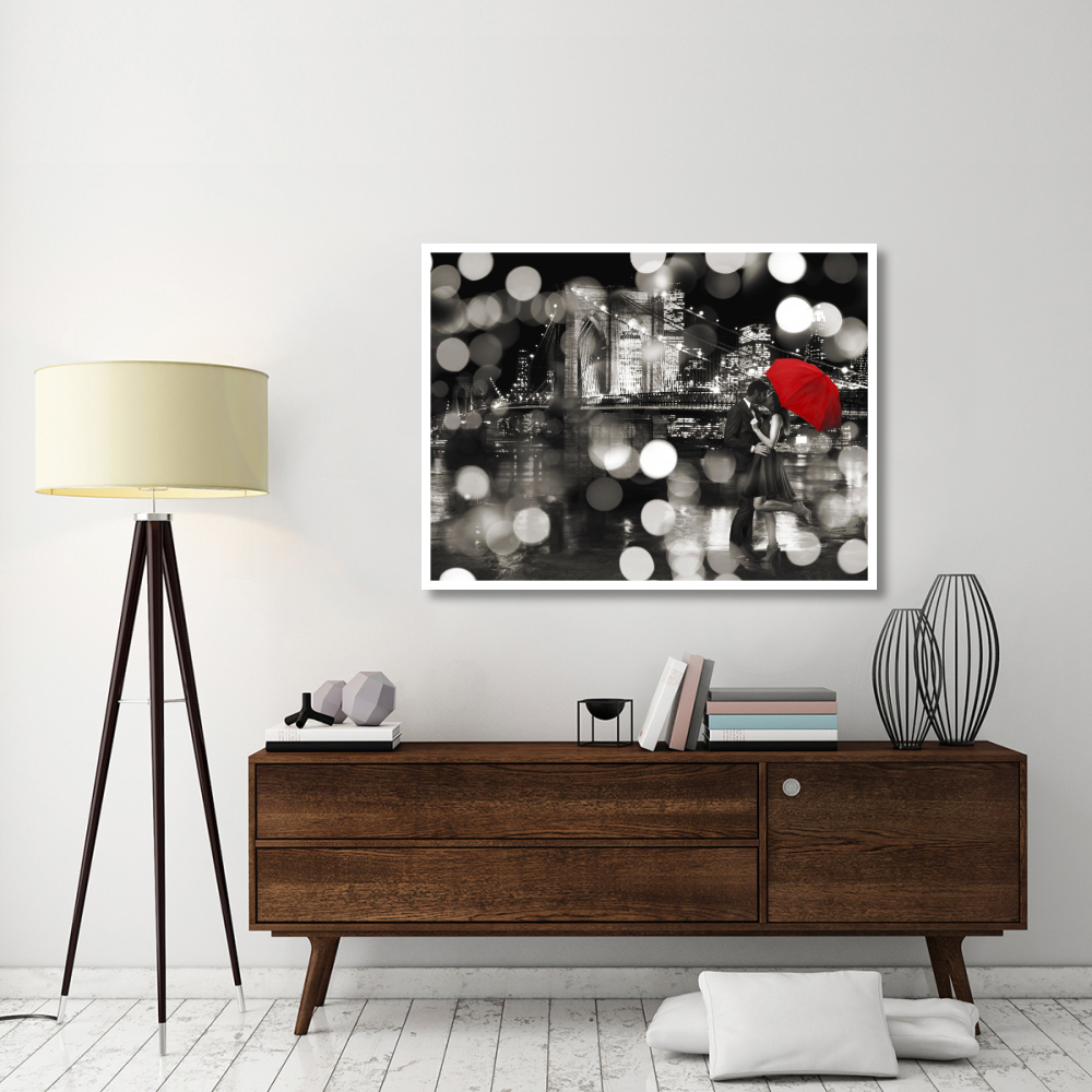 A Kiss in the Night (BW)-Paper Art-50&quotx38"