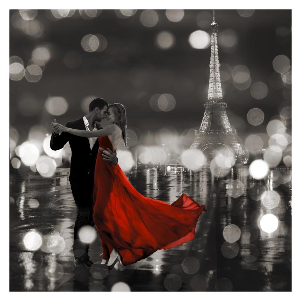 Midnight in Paris (BW)-Paper Art-32"x32"