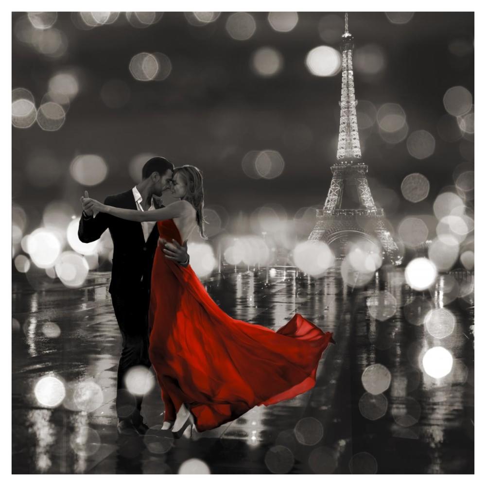 Midnight in Paris (BW)-Paper Art-42"x42"