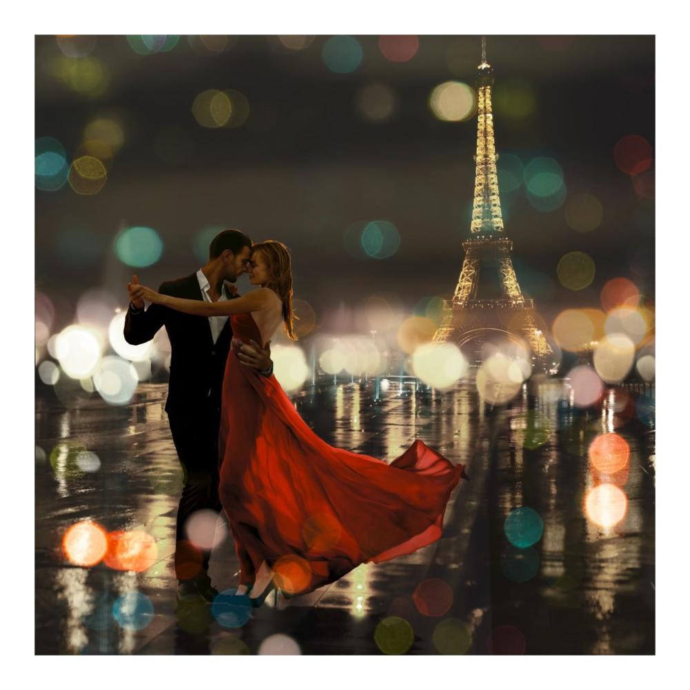 Midnight in Paris-Paper Art-20"x20"