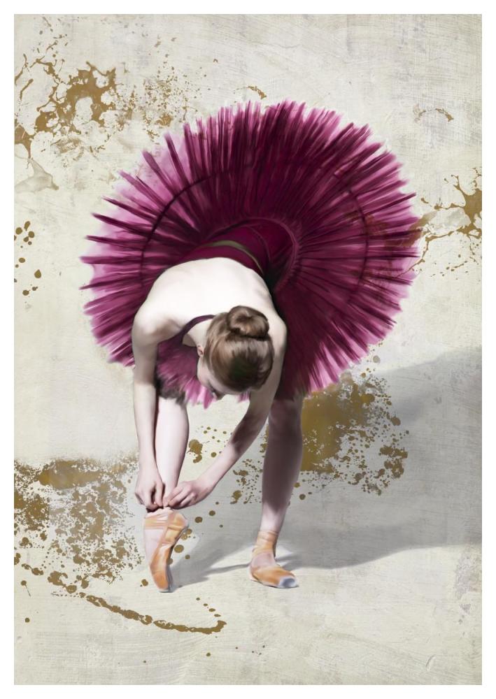 Purple Ballerina-Paper Art-34"x50"