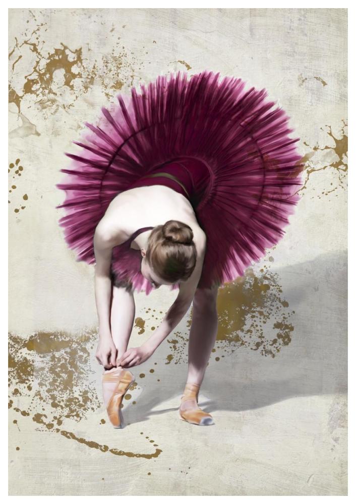 Purple Ballerina-Paper Art-42"x62"