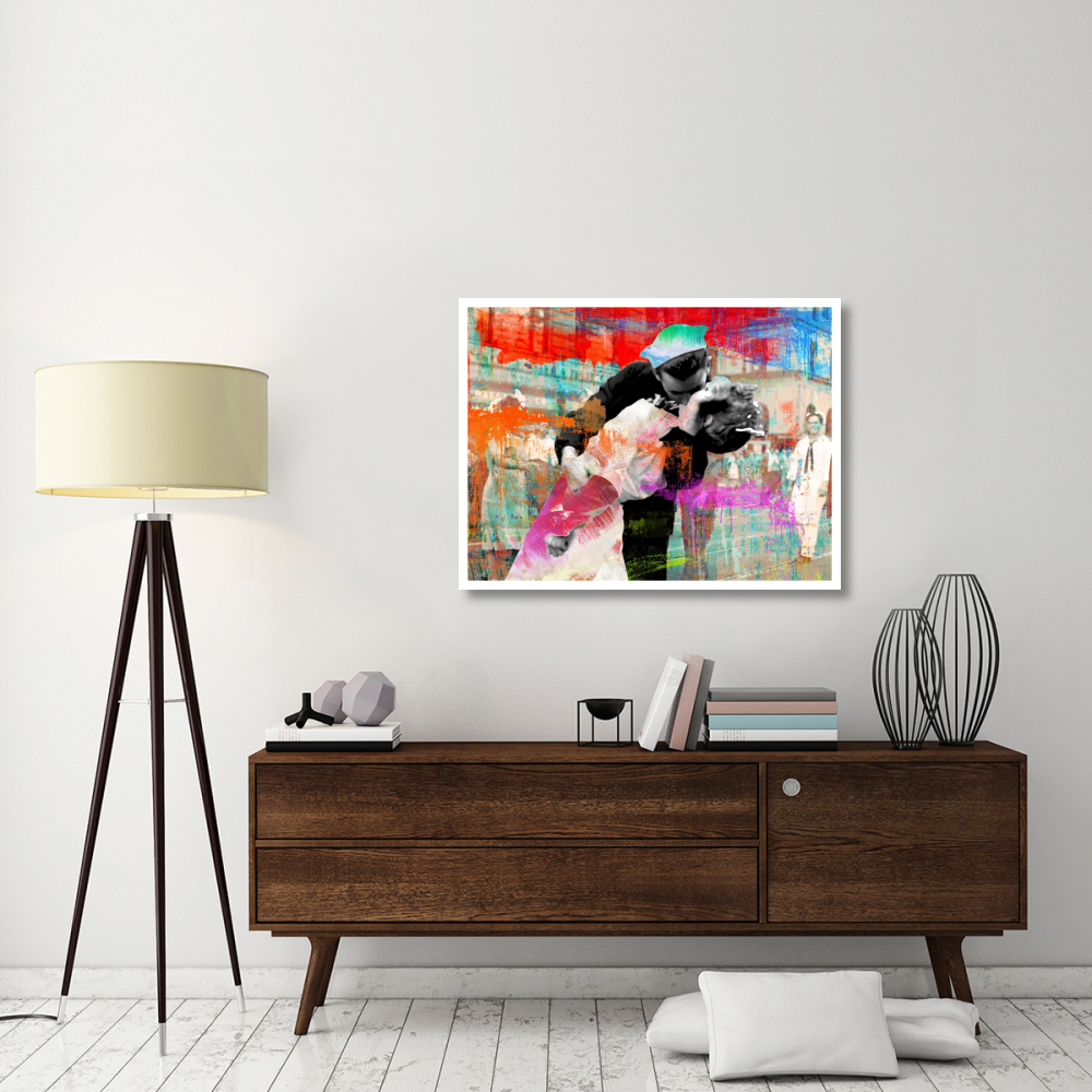 Kissing the War Goodbye 2.0-Paper Art-42&quotx32"