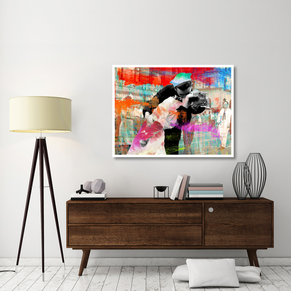 Kissing the War Goodbye 2.0-Paper Art-50&quotx38"