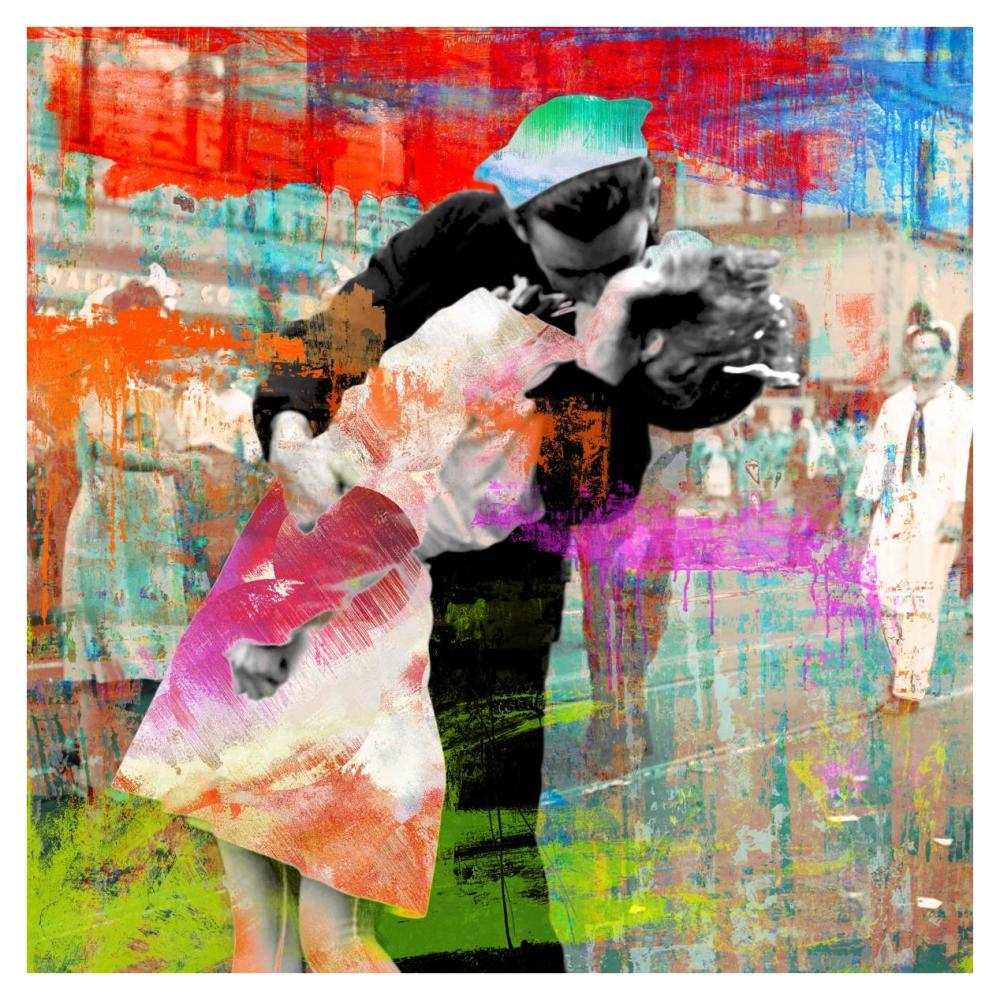 Kissing the War Goodbye 2.0 (detail)-Paper Art-38"x38"