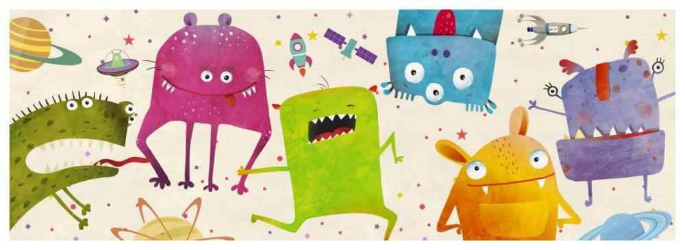Alien Friends-Paper Art-74"x26"
