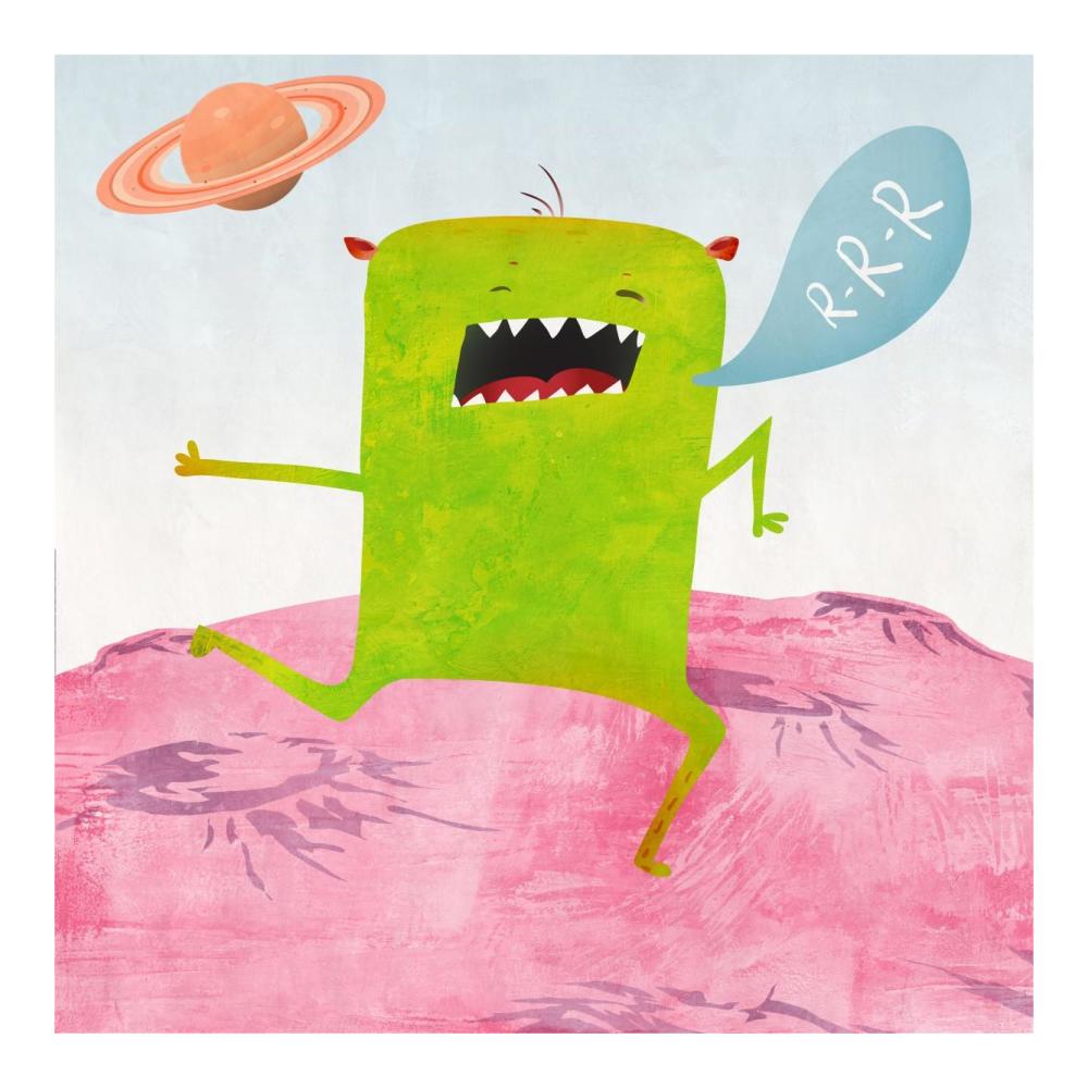 Alien Friend Number 1-Paper Art-20"x20"