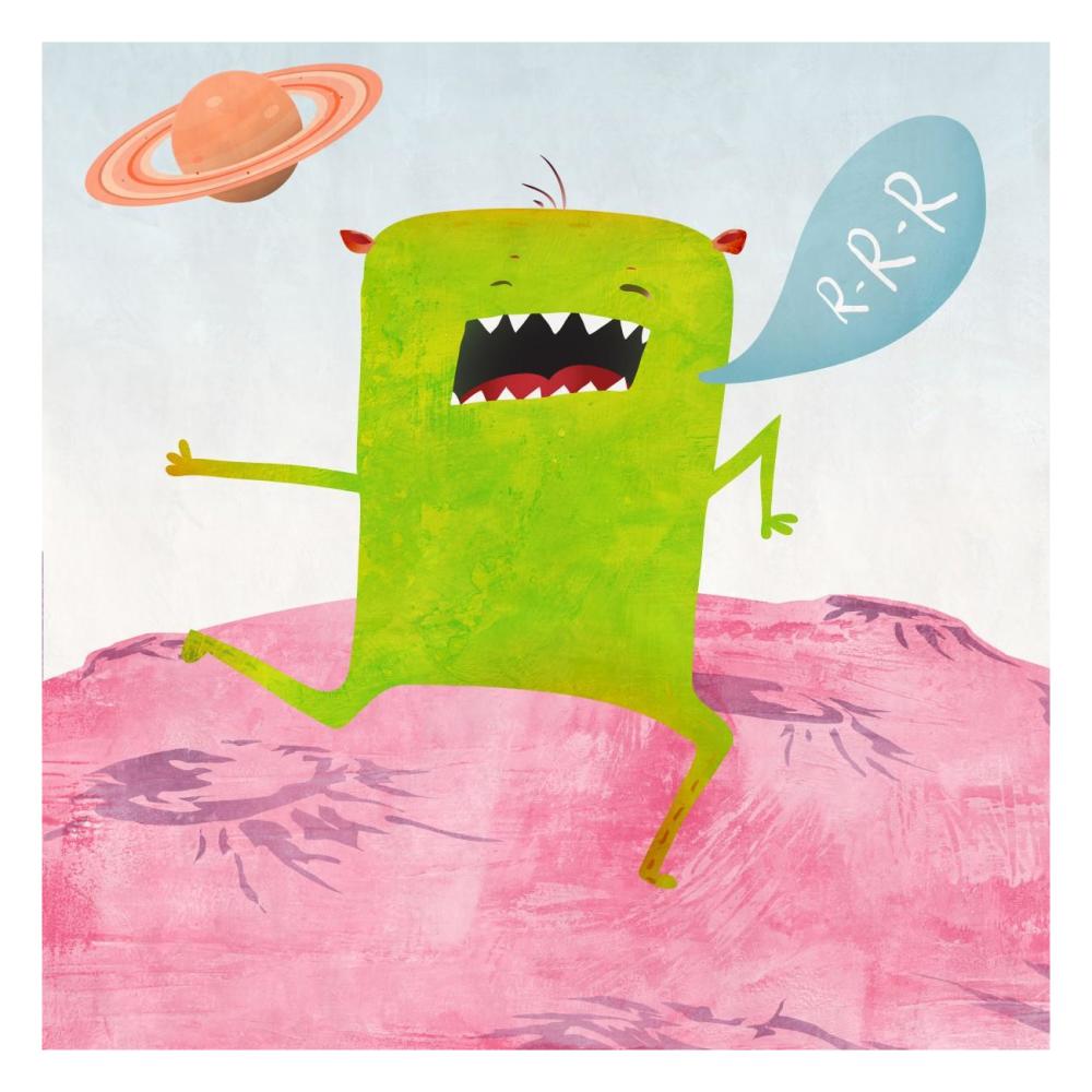 Alien Friend Number 1-Paper Art-26"x26"