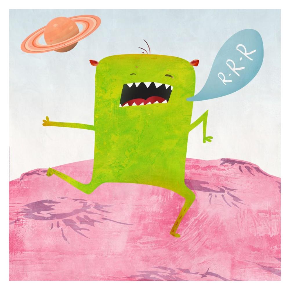 Alien Friend Number 1-Paper Art-32"x32"