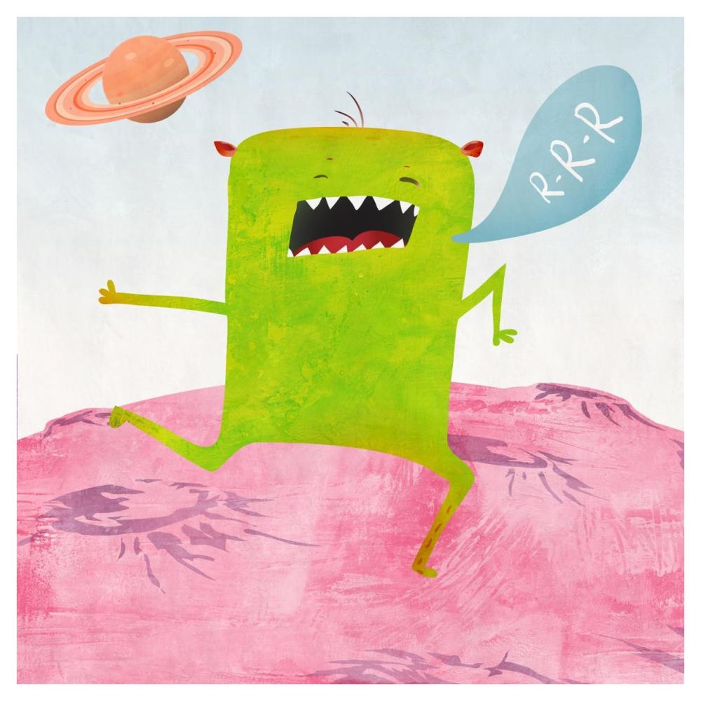 Alien Friend Number 1-Paper Art-42"x42"