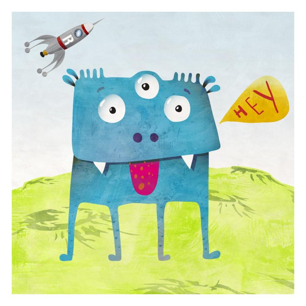 Alien Friend Number 3-Paper Art-26"x26"