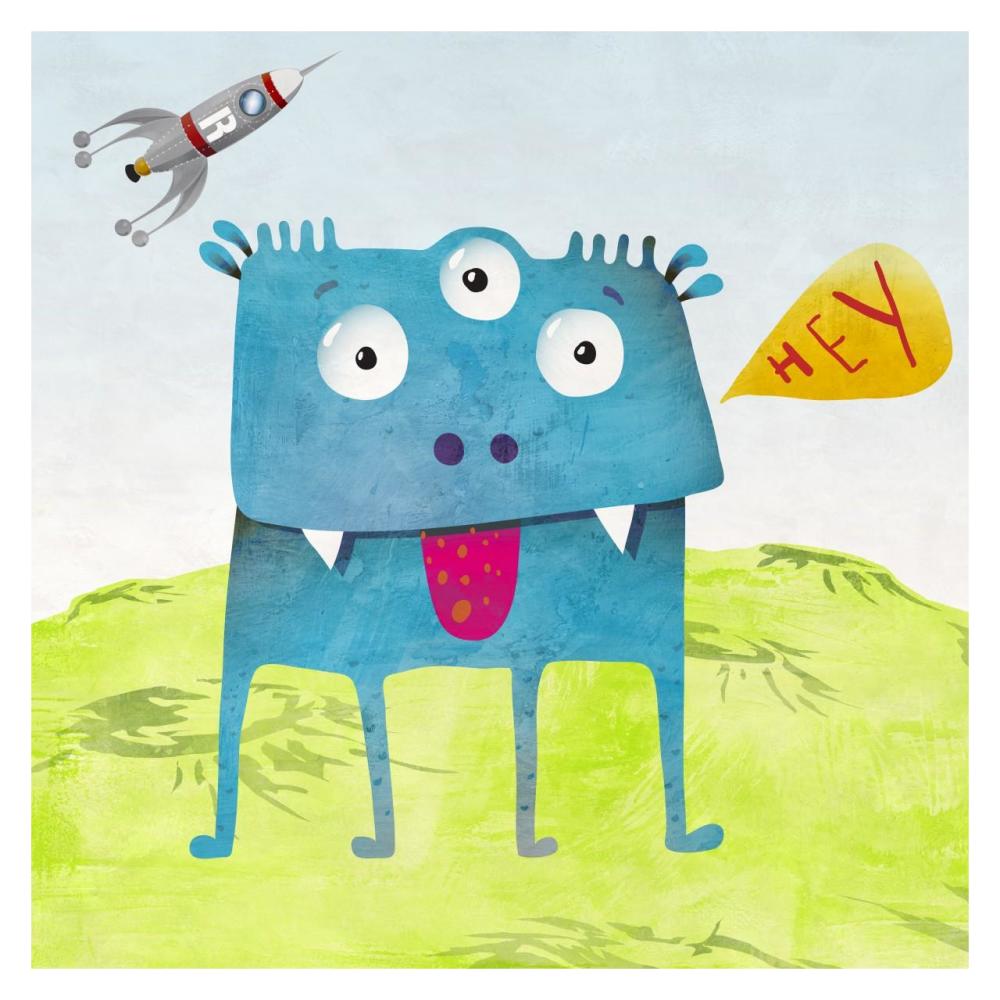 Alien Friend Number 3-Paper Art-32"x32"