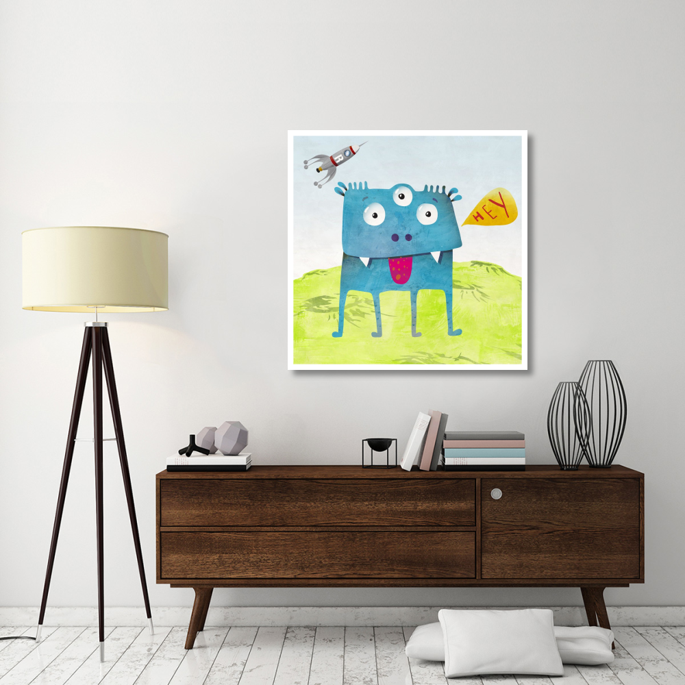 Alien Friend Number 3-Paper Art-42&quotx42"