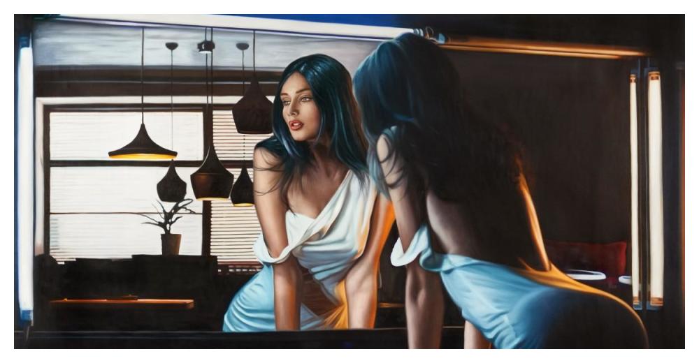 In the Dim Light-Paper Art-50"x26"