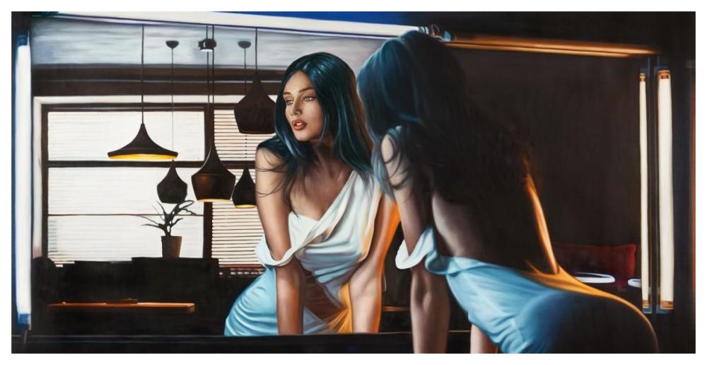 In the Dim Light-Paper Art-62"x32"