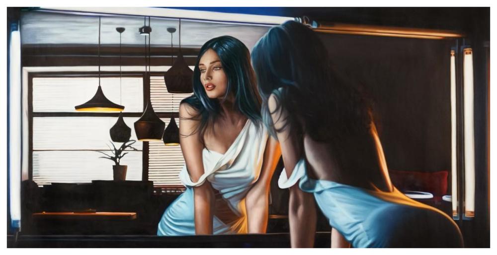 In the Dim Light-Paper Art-74"x38"