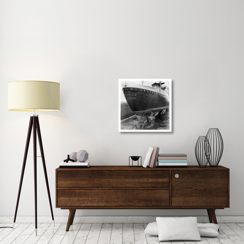 Le paquebot France dans le chantier naval de Saint Nazaire, 1961-Paper Art-26&quotx26"